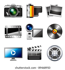 Photo Video Icons Stock Vector (Royalty Free) 89468950 | Shutterstock