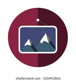 photo wall vector circle color flat design icon. decoration symbol. Editable Vector