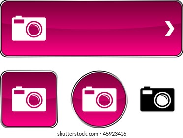 Photo   web buttons. Vector illustration.