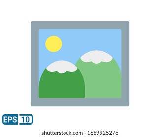 Photo web icon in flat style. vector on white background. Editable color. EPS 10
