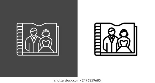 Photo Wedding Album Outline Icon Vector Illustration