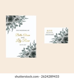 Photo wedding card with space to insert couple’s image and personalized message. A warm, personal touch.