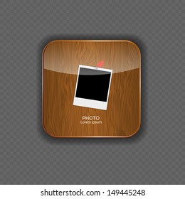 Photo wood application icons vector illustration