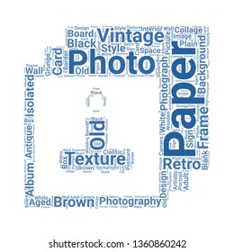 photo word cloud. tag cloud about photo.