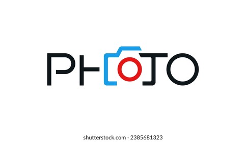 Marca de palabra fotográfica diseño de logotipo creativo.