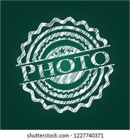 Photo written with chalkboard texture