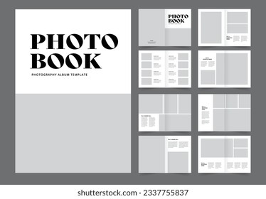 Plantilla de diseño de álbumes fotográficos y diseño de libros de álbumes fotográficos 