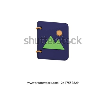 photobook icon 3d illustration render