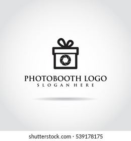 Photobooth Logo Template. Gift Idea Concept, Vector Illustrator Eps.10