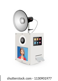 Photobox concept - photo camera with flashlamp - selfie maker