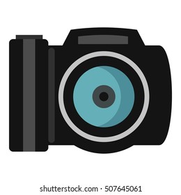 Photocamera icon. Flat illustration of photocamera vector icon for web