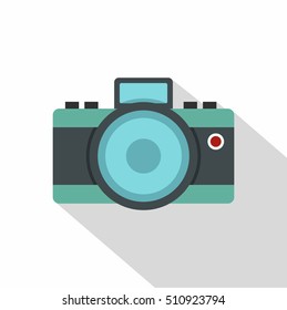 Photocamera icon. Flat illustration of photocamera vector icon for web