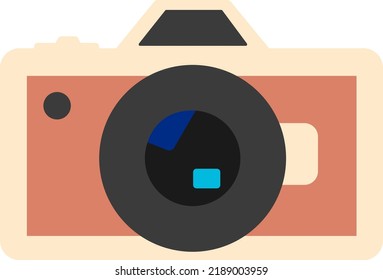 Fotokamera-Symbol. Flache Vektorgrafik der Fotokamera. Einzeln auf weißem Hintergrund.