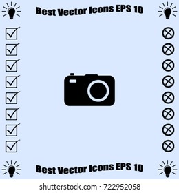 Photocamera icon, vector illustration