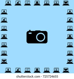 Photocamera icon, vector illustration