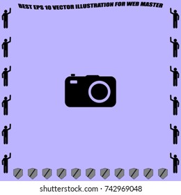 Photocamera icon, vector illustration