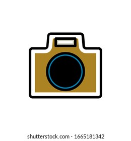 Photocamera with the lens icon