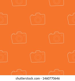 Photocamera pattern vector orange for any web design best