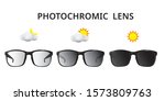 Photochromic Lens, Darkens in Sunlight, UV polarized Sunglasses, Vector illustration