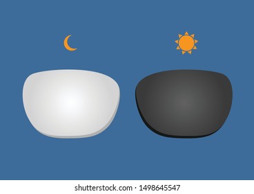 Photochromic lens vector . uv can change the color