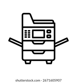 Plantilla de diseño de Vector de icono de fotocopiadora simple y limpia