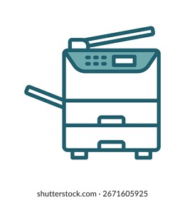 Plantilla de diseño de Vector de icono de fotocopiadora simple y limpia
