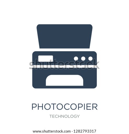 photocopier icon vector on white background, photocopier trendy filled icons from Technology collection, photocopier vector illustration