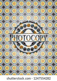 Photocopy arabic emblem background. Arabesque decoration.