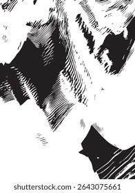 Photocopy Glitch Effect with Misplaced Outlines on White Background for Retro, Distorted, or Digital Designs