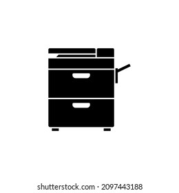 Plantilla de diseño de icono de máquina fotocopiadora vector aislado
