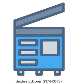 Photocopy machine icon or logo illustration filled outline color style. Icons office color.