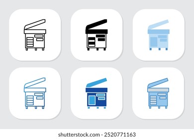 ícones photocopy com vários estilos de design