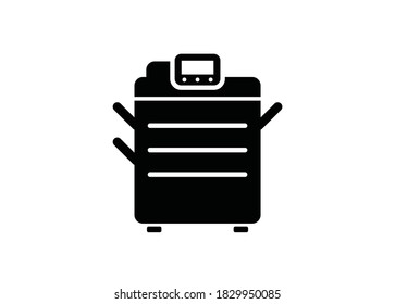 Photocopy machine. Simple illustration in black and white.

