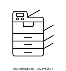 Icono de línea de Vector de la máquina de fotocopia