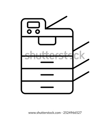 Photocopy machine vector line icon