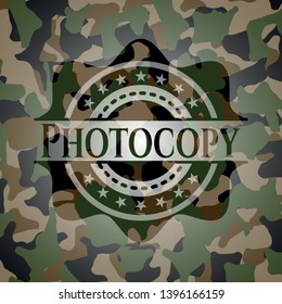 Photocopy on camo texture. Vector Illustration. Detailed.