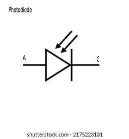 A Photodiode Symbol, Light-sensitive Semiconductor Diode Vector