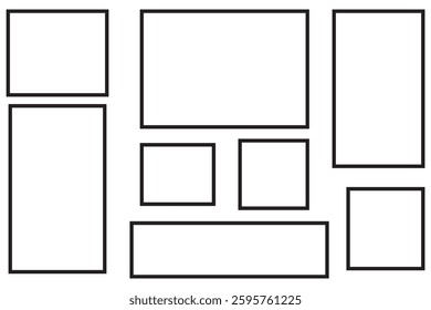 Photoframe realistic in abstract style on white background. Abstract poster. Vector isolated set. design eps 10 
