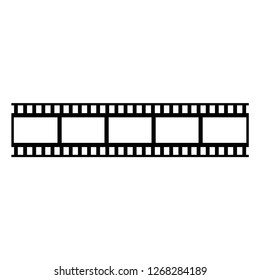 Photografic camera film vector black icon. Cinema filmstrip vector icon.