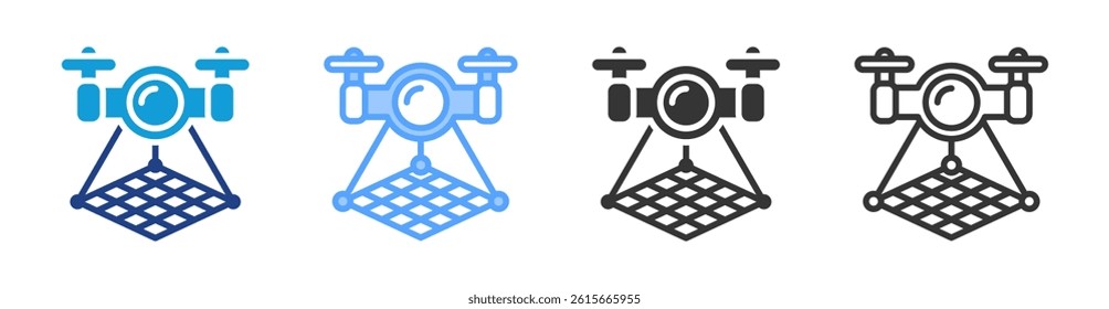 Photogrammetry icon set multiple style collection