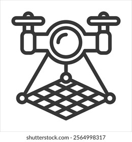 Photogrammetry Outline Icon Vector Illustration