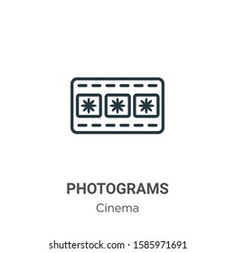 Photograms outline vector icon. Thin line black photograms icon, flat vector simple element illustration from editable cinema concept isolated on white background