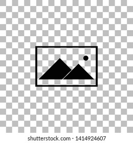 Photograph. Black flat icon on a transparent background. Pictogram for your project
