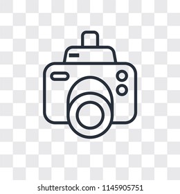 Photograph camera vector icon isolated on transparent background, Photograph camera logo concept