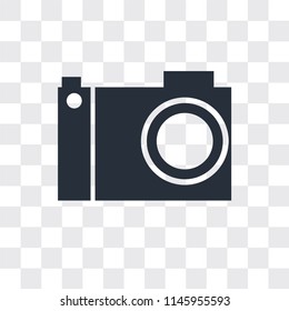 Photograph camera vector icon isolated on transparent background, Photograph camera logo concept