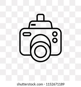 Photograph camera vector icon isolated on transparent background, Photograph camera logo concept