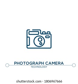 icono de la línea vectorial de la cámara fotográfica. Ilustración de elemento simple. icono del contorno de cámara fotográfica a partir del concepto de tecnología. Se puede usar para web y móvil

