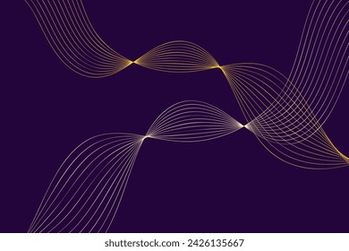 A photograph capturing a purple background adorned with elegant gold lines, creating a visually striking composition