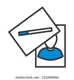 Photograph Evidence Icon. Editable Bold Outline With Color Fill Design. Vector Illustration.