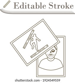 Photograph Evidence Icon. Editable Stroke Simple Design. Vector Illustration.